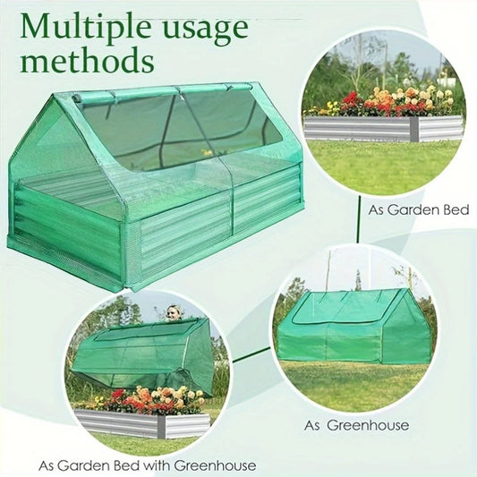 Galvanized Raised Garden Bed with Cover for Gardening Vegetables Fruit