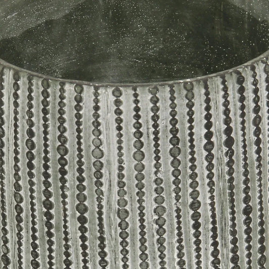 HMS 7\" Eco-Friendly Large Round Planter Gray Dot Cement with Self-Watering Feature