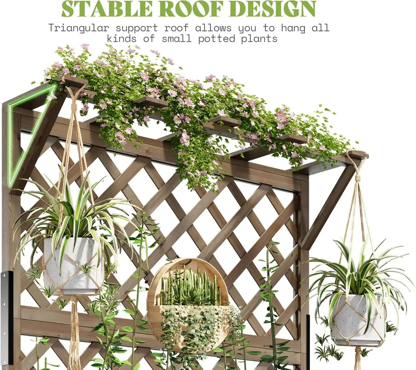 2 Piece Set Raised Garden Bed with Trellis