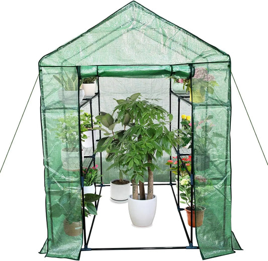 Greenhouse Roll-Up Zippered Door Anchors and Ropes