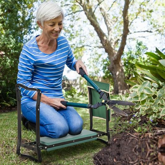Garden Kneeling Bench with Tool Pouch