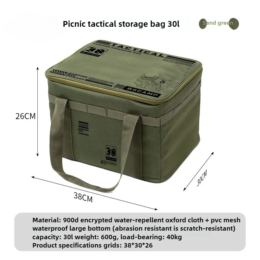 Here's a large capacity storage bag, for all your camping or hunting needs