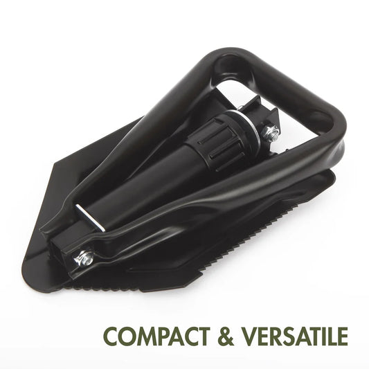 Heavy Duty Foldable Steel Shovel Serrated Edge Locking Mechanism Lightweight Portable Compact Design Essential Survival Gear