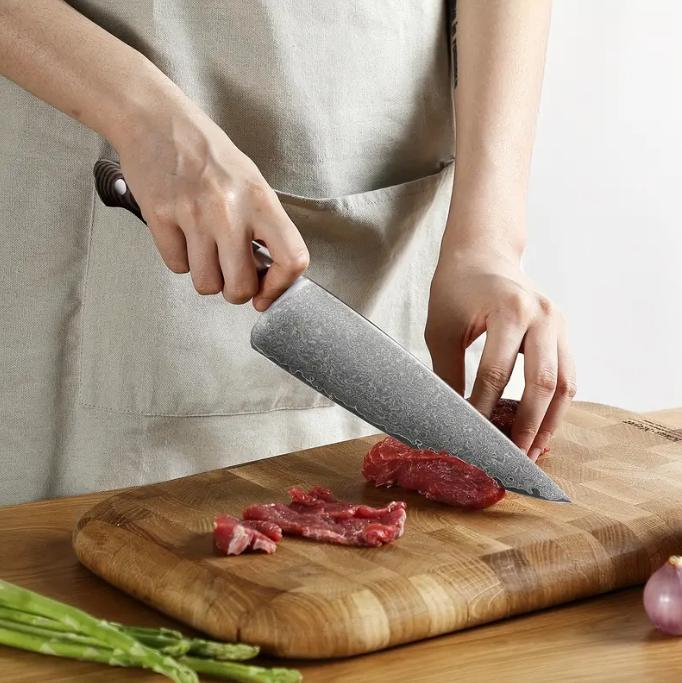 8 Inch Damascus Kitchen Chef Knife, Ergonomic Micarta Handle, Professional Steel VG10