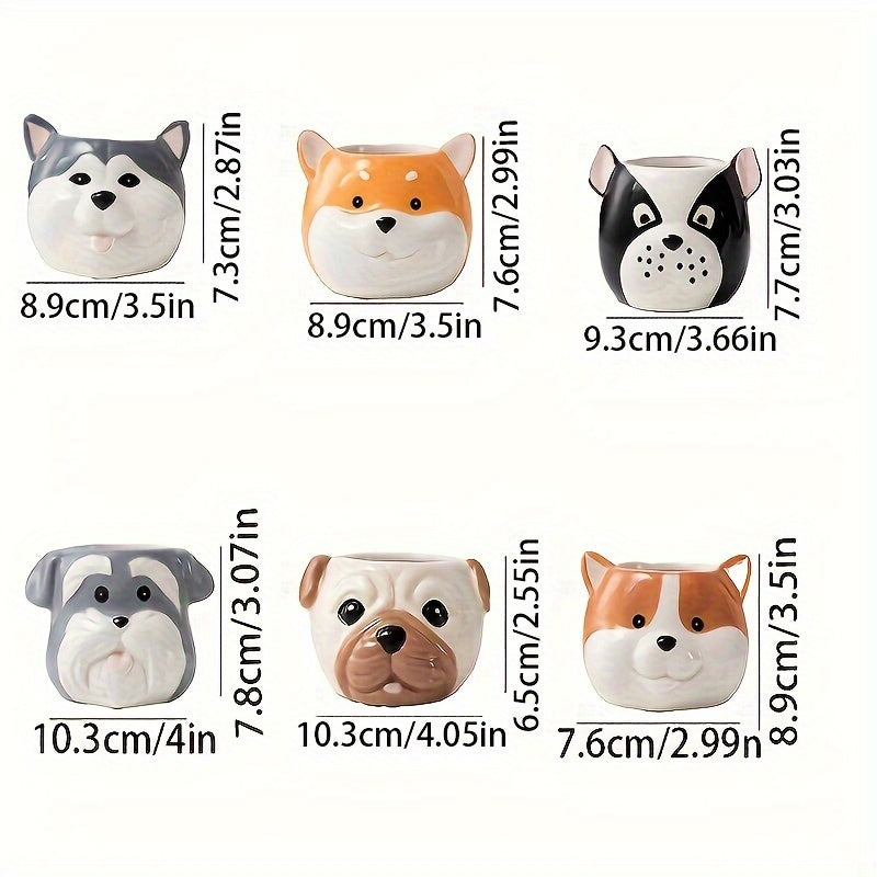Ceramic Cartoon Animal Plant Pots - Cute Dog Series