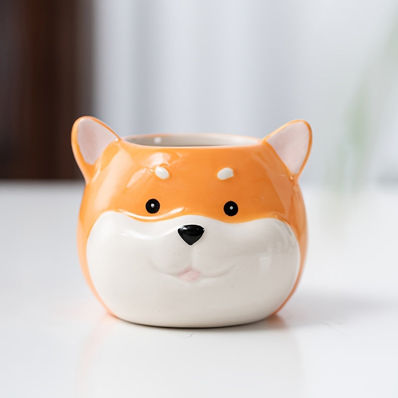Ceramic Cartoon Animal Plant Pots - Cute Dog Series
