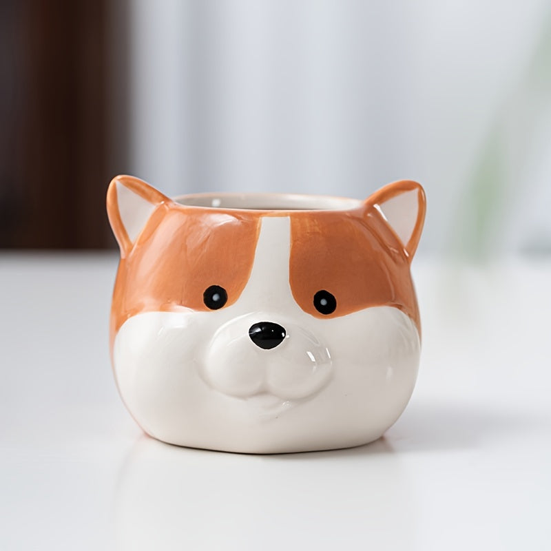 Ceramic Cartoon Animal Plant Pots - Cute Dog Series