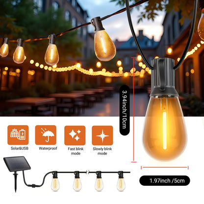 S14 100ft and 50ft Solar String Lights Waterproof Outdoor Garden Patio Backyard