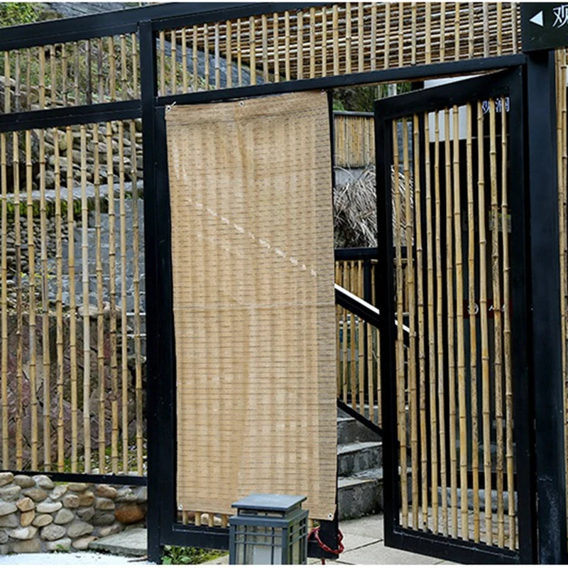 4 Pin Beige Sunshade Net Breathable Anti-UV 75% Shading