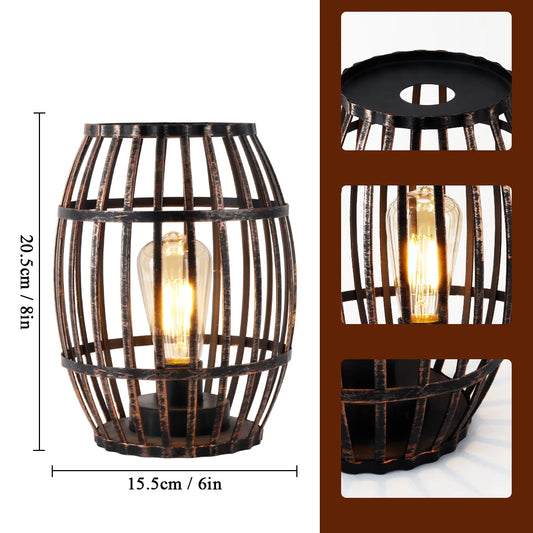 Battery‑Powered Metal Wine Barrel Light with 6‑Hour Timer