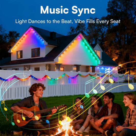 IP67 Waterproof Outdoor LED String Lights 5054RGB Addressable 24V DC 30M RGB PVC Lamp Body App for Garden/Party Decor