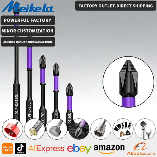 6‑Piece Magnetic Screwdriver Bit Set – Anti‑Slip, Impact‑Ready