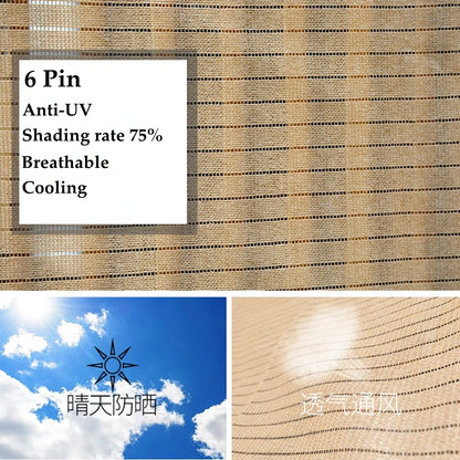 4 Pin Beige Sunshade Net Breathable Anti-UV 75% Shading