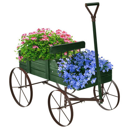 Small Decorative Wagon Cart with Green Planting Pot