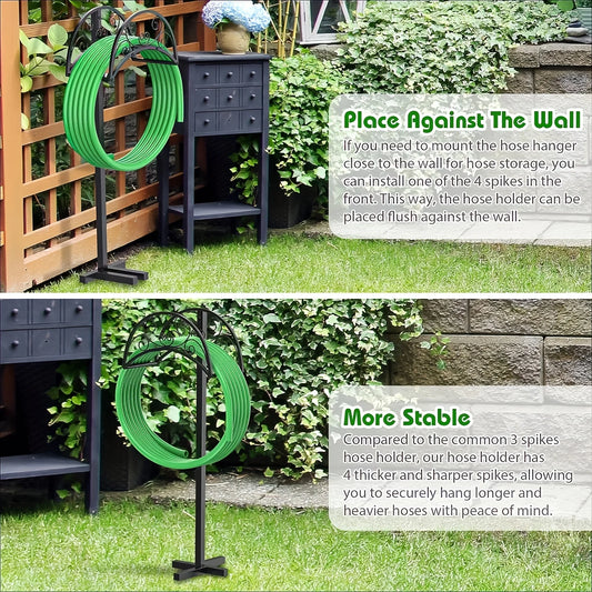 Heavy Duty Garden Hose Holder, Freestanding 125-Feet Water Hose  with Enhanced Stability