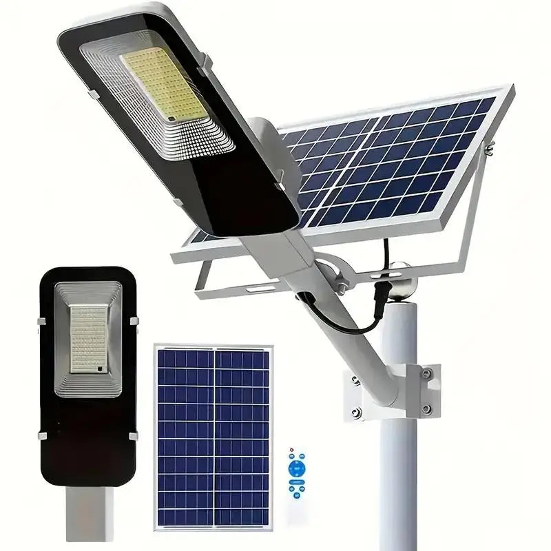 Solar LED Street Light – 6000mAh, 360° Panels, Outdoor ABS