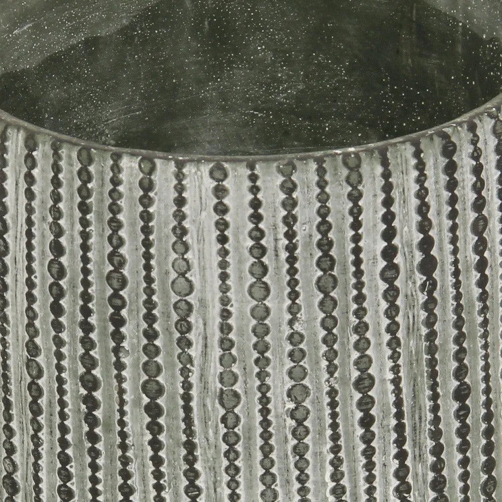 HMS 7\" Eco-Friendly Large Round Planter Gray Dot Cement with Self-Watering Feature