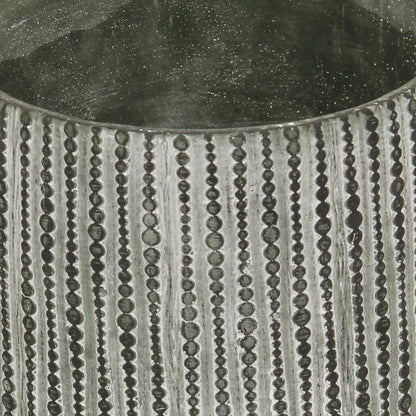 HMS 7\" Eco-Friendly Large Round Planter Gray Dot Cement with Self-Watering Feature