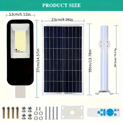 Solar LED Street Light – 6000mAh, 360° Panels, Outdoor ABS