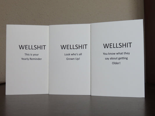 3 Wellshit Birthday cards