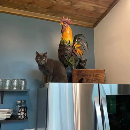 Bring rustic charm and personality to your home or garden with this Metal Iron Rooster Garden Sculpture 🐓