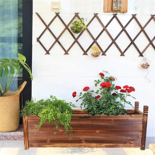 Need a smaller planter box for that awkward spot on the porch or patio.  This pine wood 35"x12"x13" is perfect.
