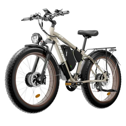 The F1 2000w dual motor 48v Electric bike is built for the backroads.  Power you can count on, mile after mile.