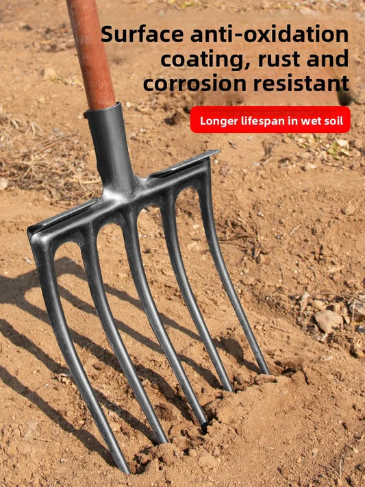 Soil Tilling Fork for Potato Garden Hand Tool Heavy Du Steel
