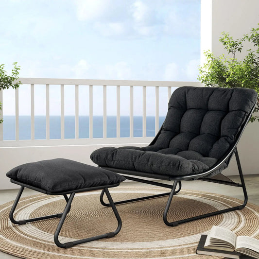 Outdoor Lounge Chair + Foot Stool