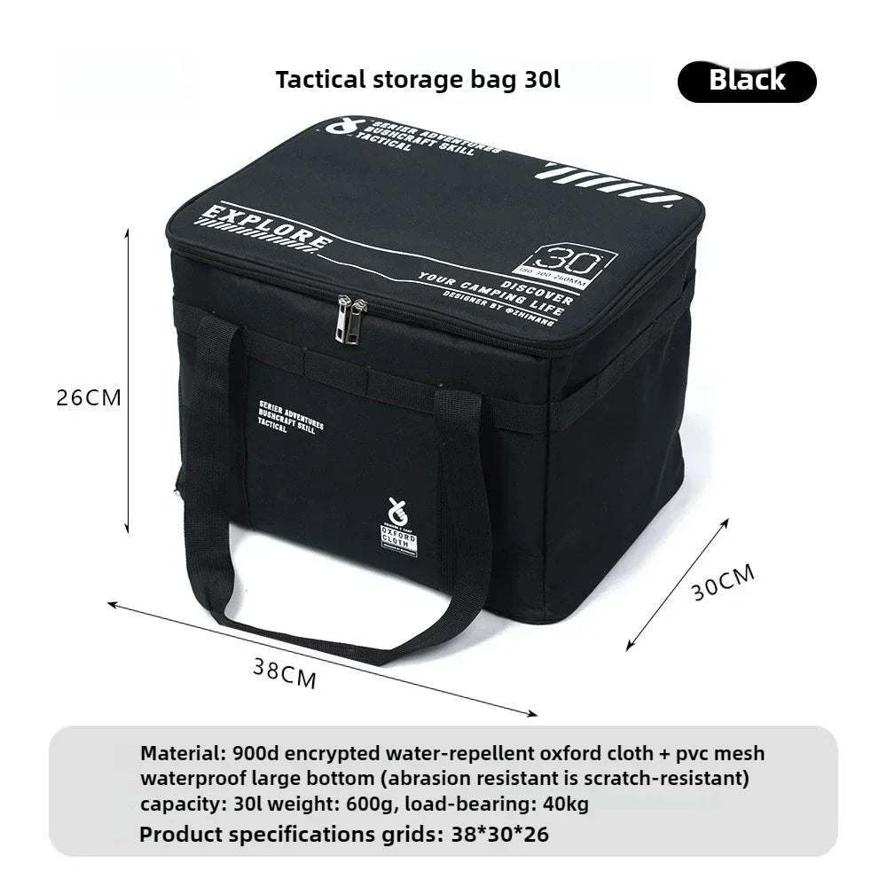 Here's a large capacity storage bag, for all your camping or hunting needs