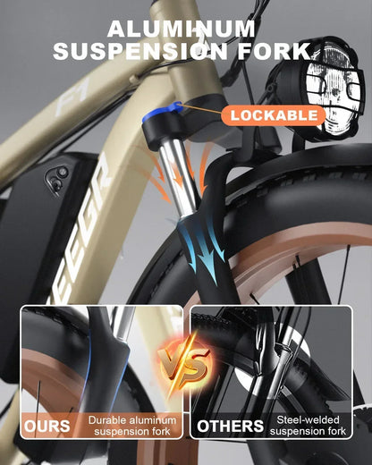 The F1 2000w dual motor 48v Electric bike is built for the backroads.  Power you can count on, mile after mile.