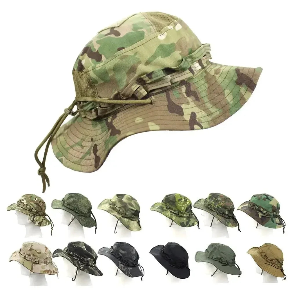 New Tactical Camouflage Boonie Cap Wide Brim Hat