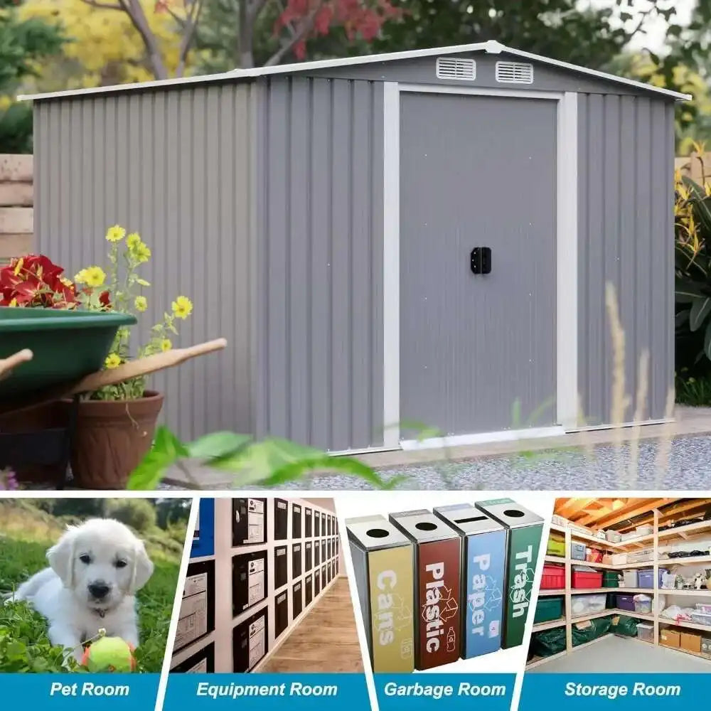 6Ft X 8Ft Metal Storage Shed-Compact and Solid Protection