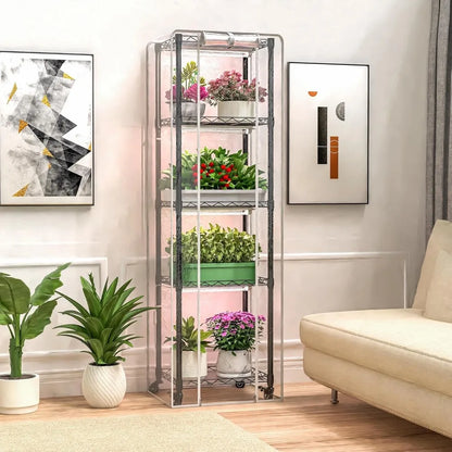 5-Tier Indoor Greenhouse with 40W Full Spectrum Grow Lights