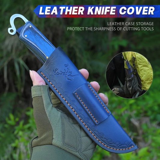 Wooden Handle Stainless Steel Sharp Multifunctional Knife with Protective Cover