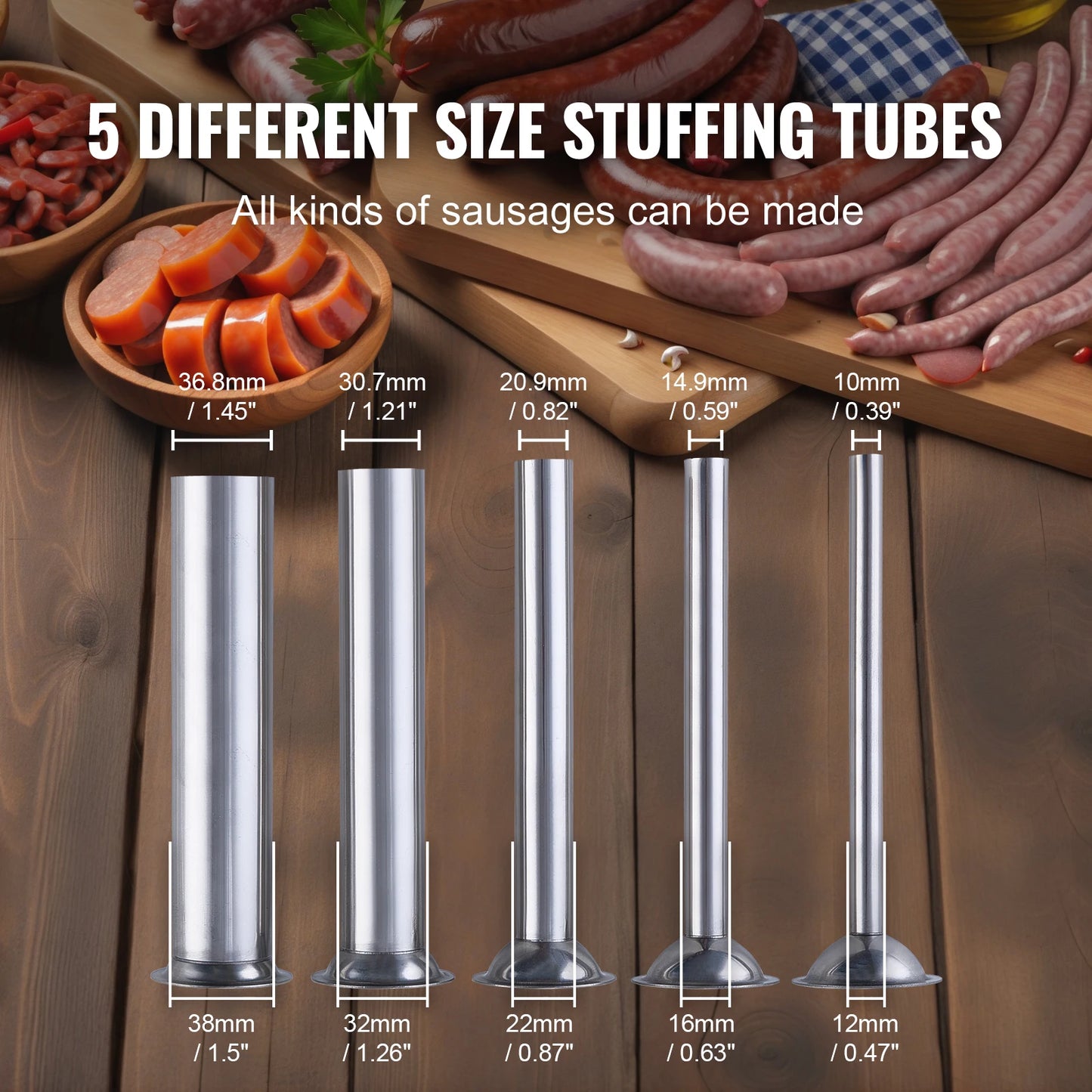 Thinkin fall, time to be getting ready to make sausage.  This 7Liter Manual Vertical Sausage Stuffer includes 5 Stuffing Tubes will be just , what we need
