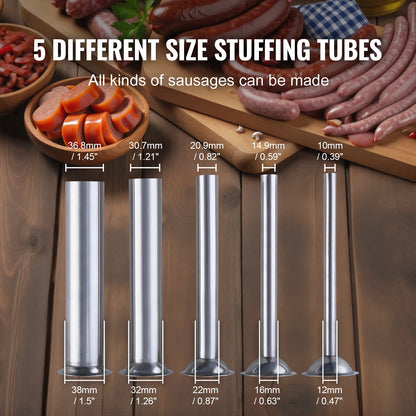 Thinkin fall, time to be getting ready to make sausage.  This 7Liter Manual Vertical Sausage Stuffer includes 5 Stuffing Tubes will be just , what we need