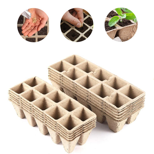 10 Grids Peat Pots Seed Starter Peat Pots Biodegradable Sprouting Seedling Trays For Indoor And Outdoor Plants