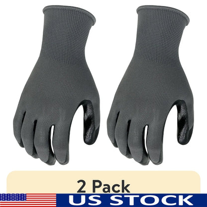 Nitrile Grip Gloves Latex Free Large Water Resistant Unisex 2 pack