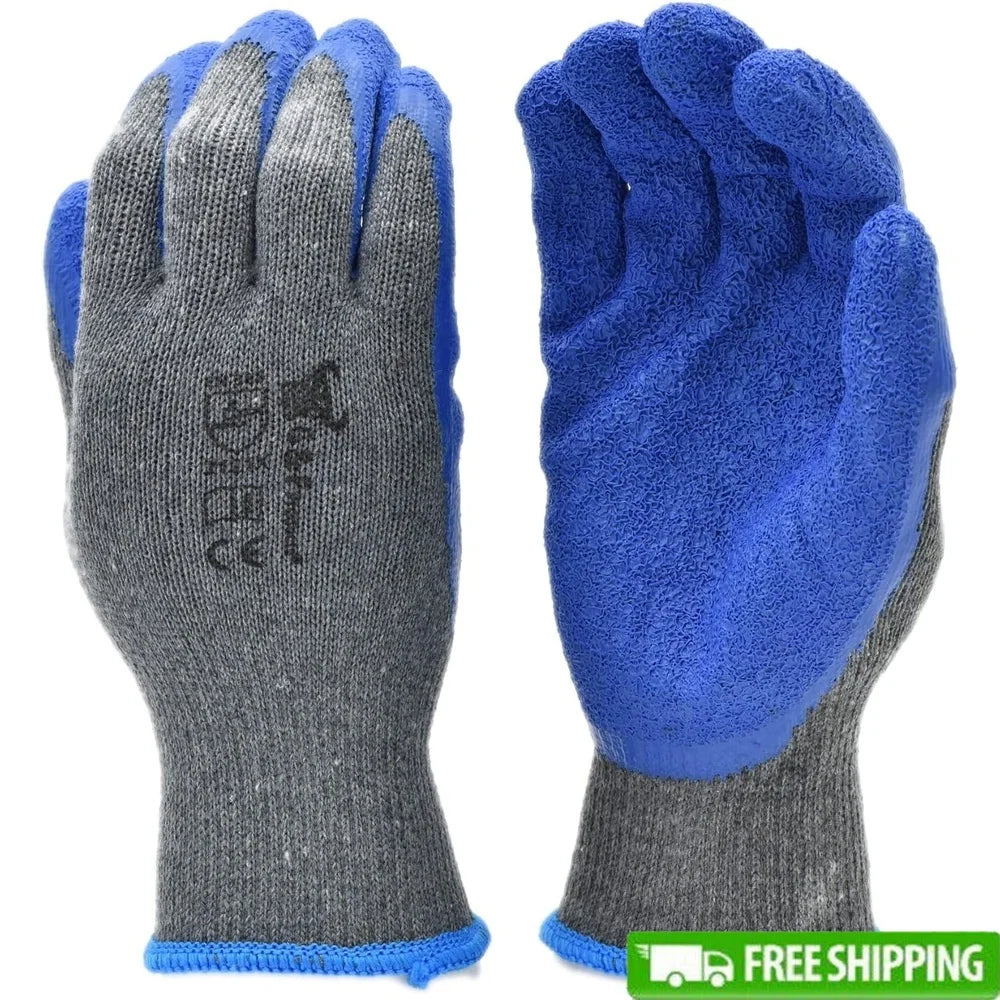 Textured Rubber Latex Coated Knit Work Gloves Extra Large