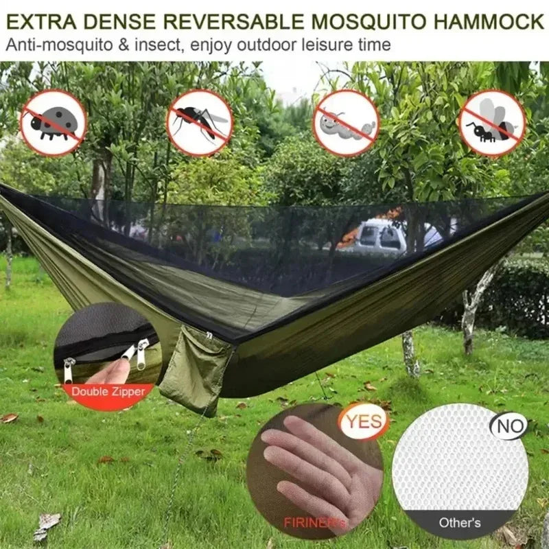 2 Person Outdoor Camping Hammock with Mosquito Net Portable Comfortable Sleeping Tent Hammock