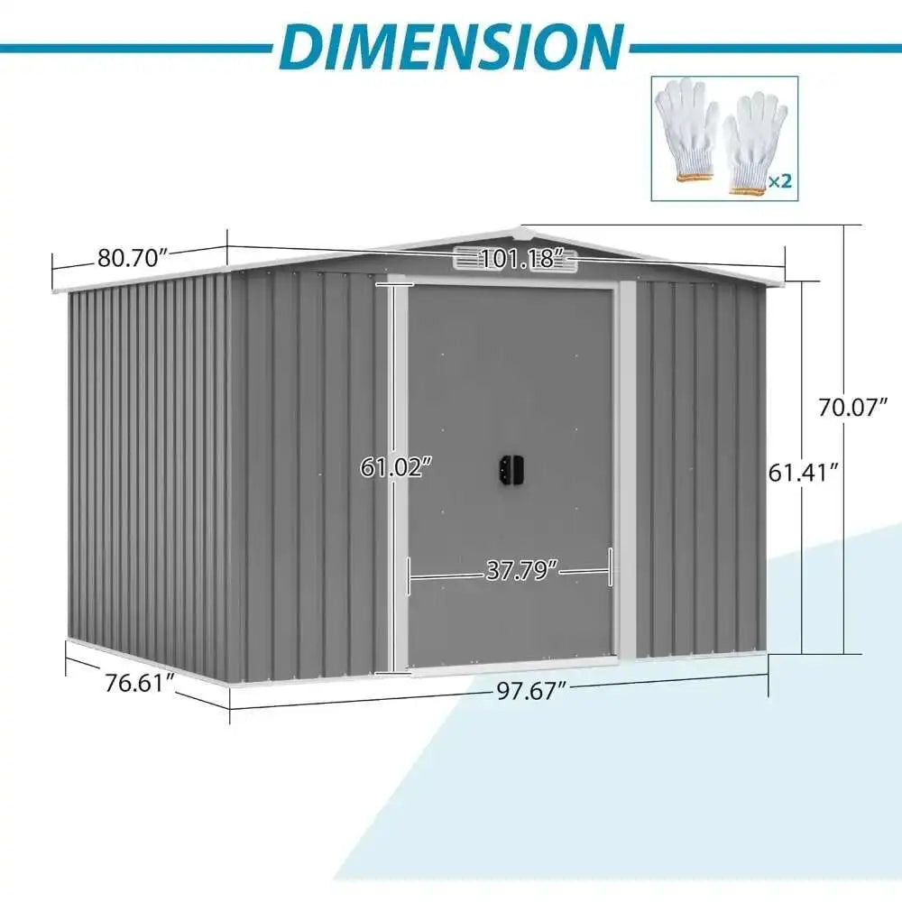 6Ft X 8Ft Metal Storage Shed-Compact and Solid Protection