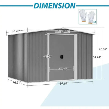 6Ft X 8Ft Metal Storage Shed-Compact and Solid Protection