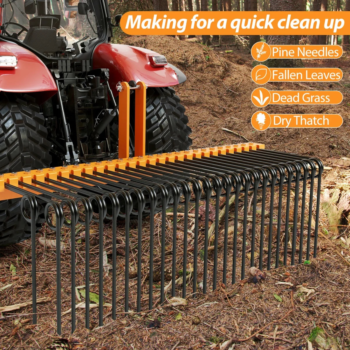 72 Inch- 3 Point Landscape Rake, Tractor attachment