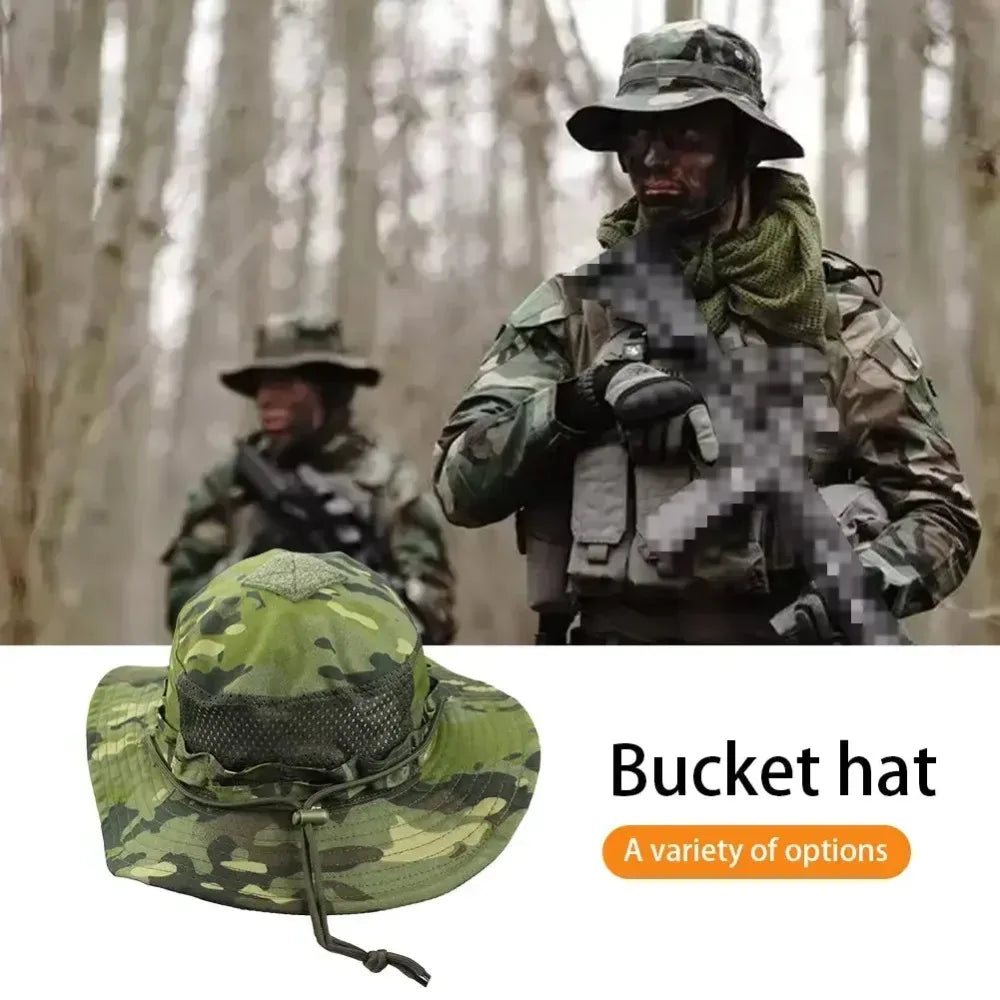 New Tactical Camouflage Boonie Cap Wide Brim Hat