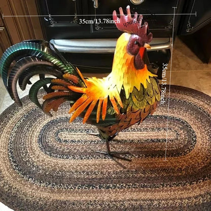 Bring rustic charm and personality to your home or garden with this Metal Iron Rooster Garden Sculpture 🐓