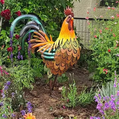 Bring rustic charm and personality to your home or garden with this Metal Iron Rooster Garden Sculpture 🐓