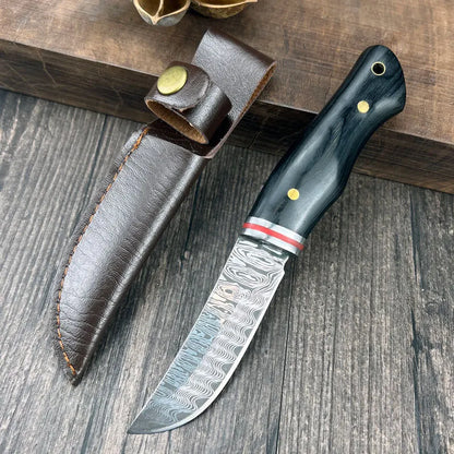 Wooden Handle Stainless Steel Sharp Multifunctional Knife with Protective Cover