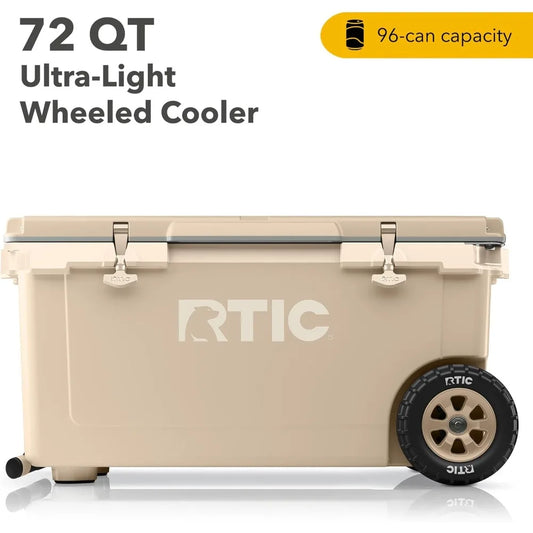 72 Quart Ultra-Light Wheeled Cooler Hard Insulated