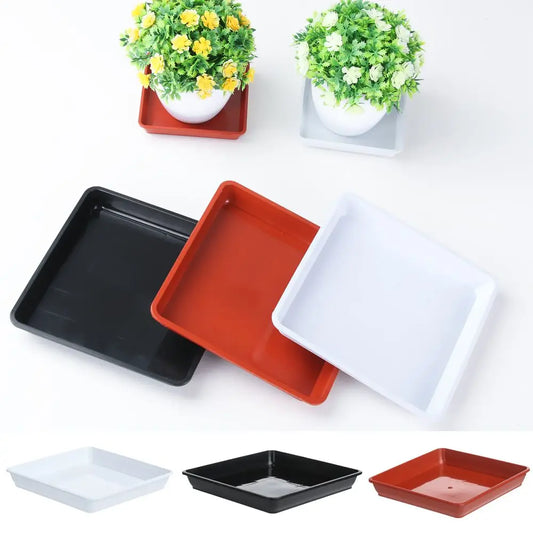 Hot 4/6/7/8/10 inch Plastic Plant Pot Saucer Drip Trays in Brown/White/Black